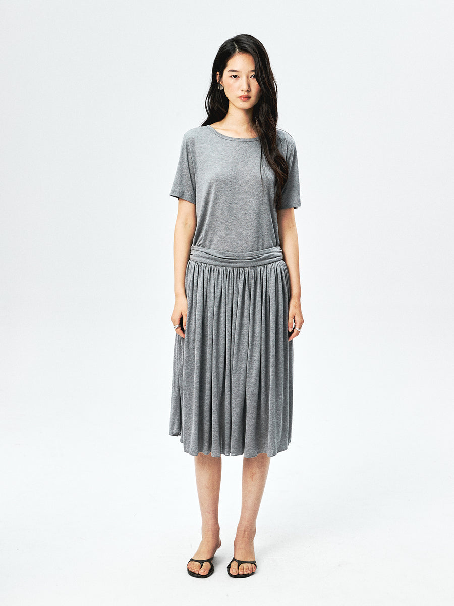 Modal Silk Tee & Full Skirt, view 3