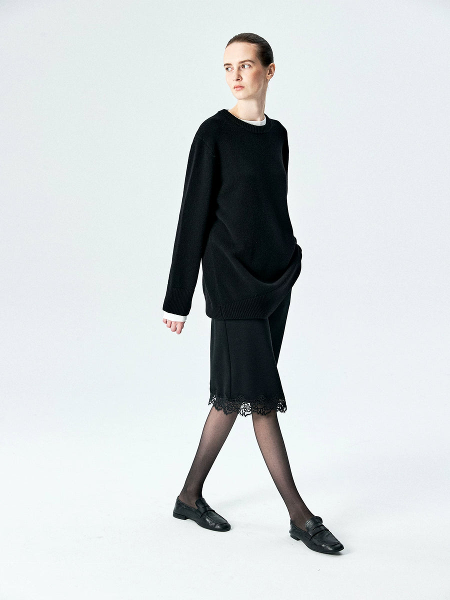 Consinee Wool Cashmere Oversized Sweater, view 4