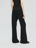 Japanese Triacetate Flared Trousers | Floor-Skimming Light Bell Cut | Vertical Jacquard Stretch Waist | Women Trousers | MRS Studios