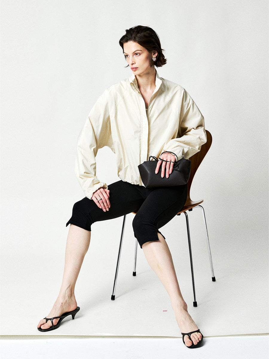 Italian Como Silk Blend Stand Collar Jacket, view 5