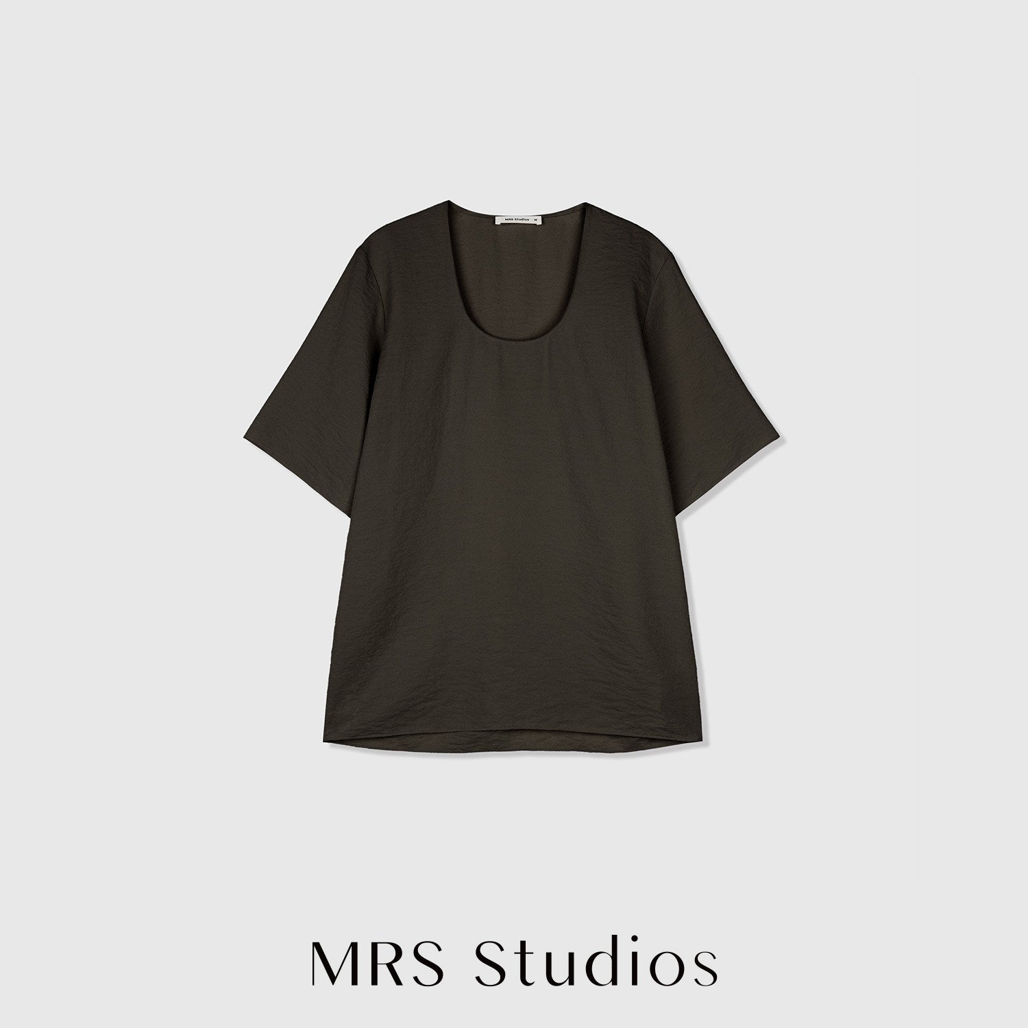 Dry Silk Mulberry Silk Short-Sleeve Top | Egg-Shaped Neckline | Minimalist Relaxed Cut | Women Top | MRS Studios