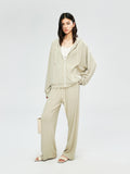 加新色）Italian Brushed Knit Set | Zip Cardigan with Drawstring Skirt and Jogger | Casual Loungewear Trio | Women Knitwear | MRS Studios