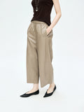 Wide Leg Sheepskin Leather Trousers | Elastic Waist 9/10 Length | Women Leather Pants | MRS Studios