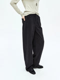 Relaxed Corduroy Long Pants | Elastic Waist Vintage Slimming Silhouette | Women Trousers | MRS Studios