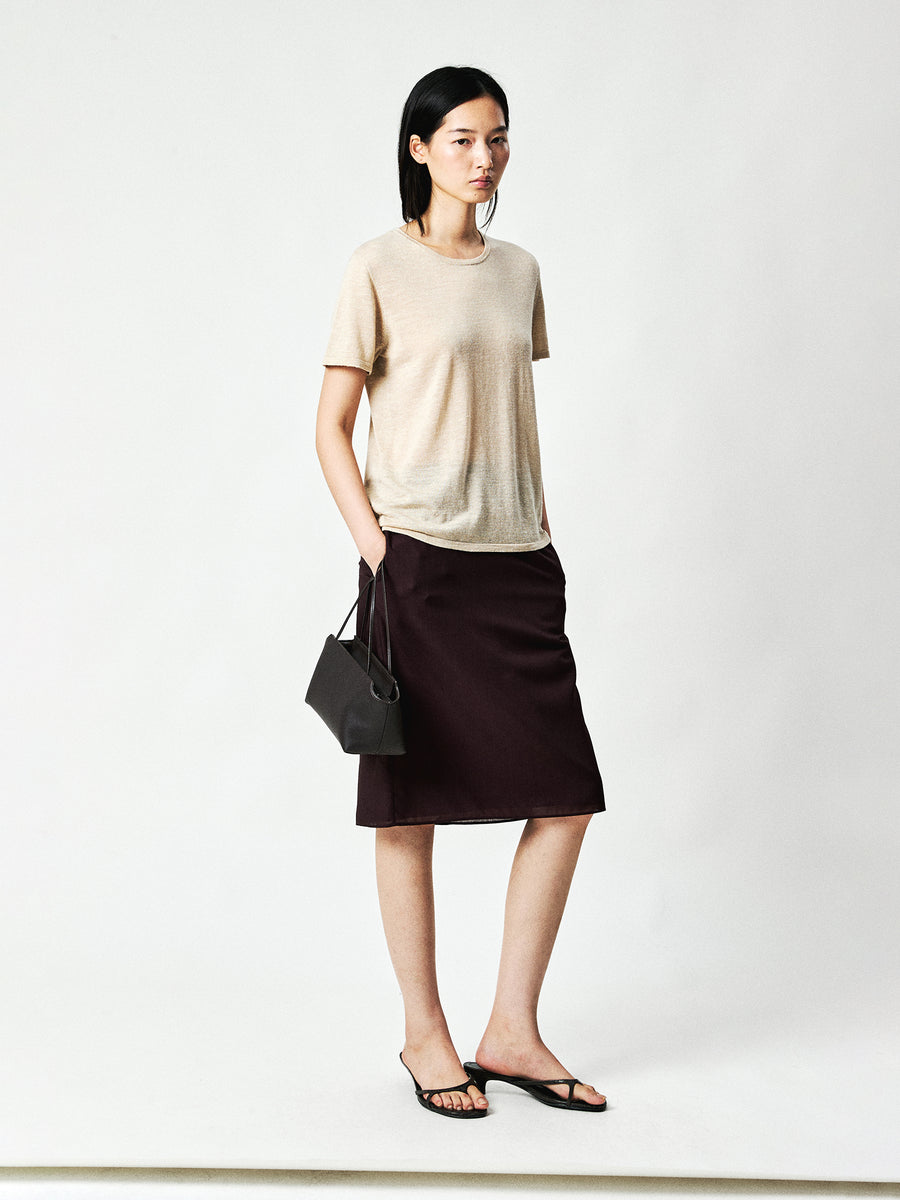 Wool Silk Hemp Knit Cardigan Vest & Tee Set, view 7