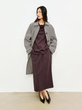 Pima Cotton Single-Breasted Trench Coat | Salt-Shrunk Plaid Texture | Lightweight Spring Layer | Women Coat | MRS Studios