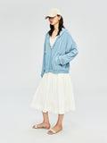 Cotton Nylon A-Line Pleated Skirt | Sharp Topstitched Pleats | Hidden Back Zip | Women Skirt | MRS Studios