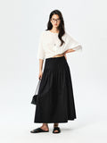 Linen-Cotton Knit Top | Airy Relaxed Fit | Short Sleeve Pullover | Women Knitwear | MRS Studios