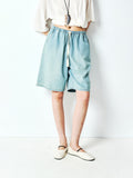 Cotton Denim Trousers Shorts and Skirt Set | Drawstring Elastic Waist | Washed Finish | Women Bottoms | MRS Studios