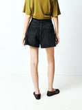 Long-Staple Cotton Denim Shorts | High-Waist A-Line | Distressed Detailing | Women Shorts | MRS Studios