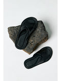 Calfskin Cross-Strap Mules | Lychee-Grain Leather | Leather Sole | Women Shoes | MRS Studios