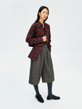 Vintage Wool Blend Trousers | Relaxed 7/10 Length | Elastic Waist | Casual Wide Straight Fit | MRS Studios
