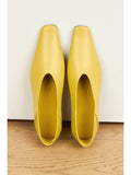 Soft Lambskin Square-Toe Flats | Collapsible Back Design | Leather-Lined Welt Sole | Women Shoes | MRS Studios
