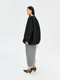 Memory Taffeta Padded Jacket | Round Neck Pearl-Button Cuffs | Water-Repellent | Women Jacket | MRS Studios