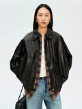 Uncoated A-Grade Lambskin Jacket | Classic Lapel Collar | Natural Grain Leather | Cupro Lining | Women Jacket | MRS Studios