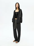 加新色）Italian Brushed Knit Set | Zip Cardigan with Drawstring Skirt and Jogger | Casual Loungewear Trio | Women Knitwear | MRS Studios