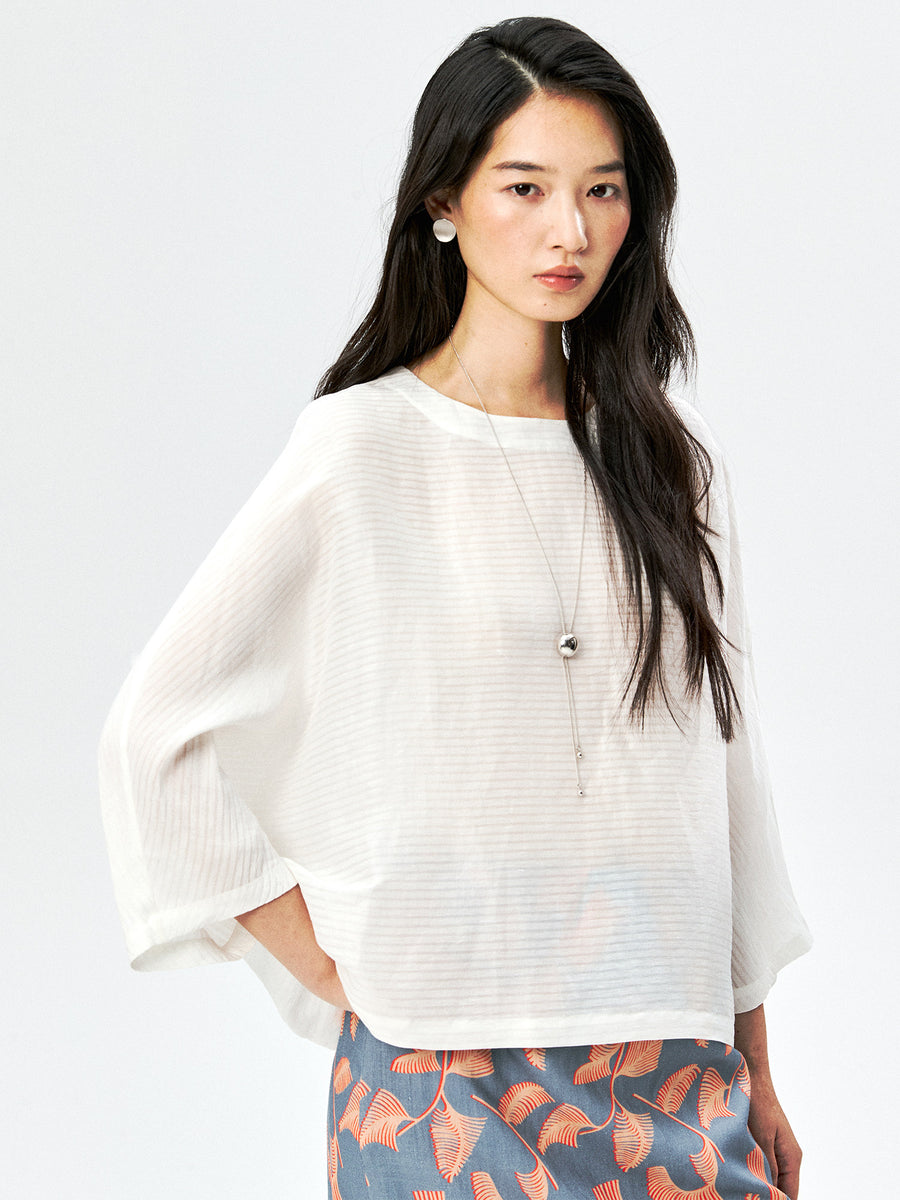 Linen Silk Blouse & Scarf