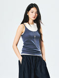 Cotton-Silk Racerback Tank | Ribbed Stretch | Slimming Round Neck | Women Top | MRS Studios