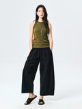 Cotton-Silk Racerback Tank | Ribbed Stretch | Slimming Round Neck | Women Top | MRS Studios