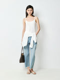 Snowflake Cotton Knit Camisole and Cardigan Set | Stand-Collar Cardigan | Embroidered-Edge Straps | Women Set | MRS Studios