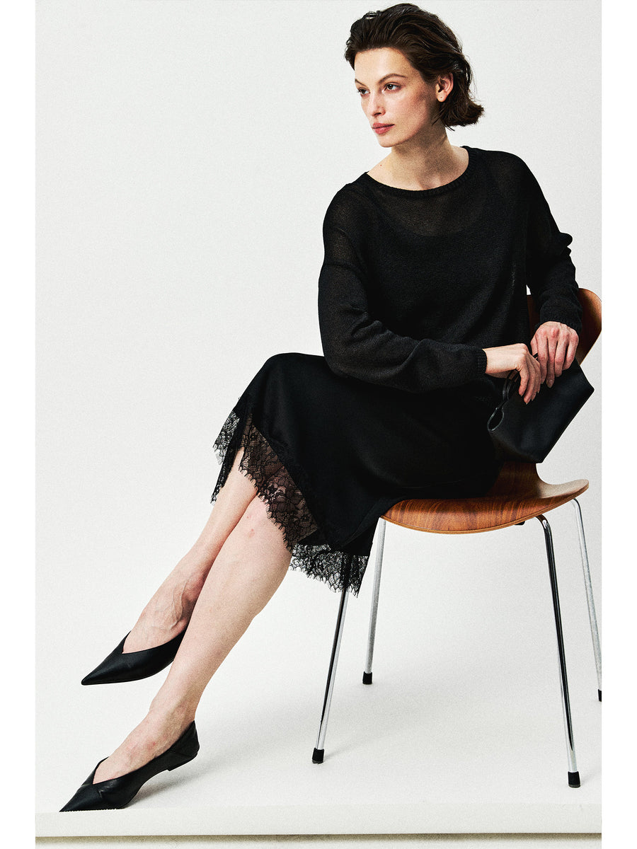 Japanese Triacetate Satin Lace Skirt, view 2