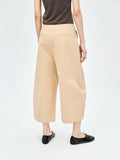 Pima Cotton Normandie Linen Cocoon Pants | Salt-Shrunk Crinkle Texture | Three-Panel Tapered Cocoon Cut | Women Trousers | MRS Studios