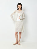 Viscose Nylon Knit Cardigan and Skirt Set | Sheer Airy Hand | H-Line Silhouette | Women Set | MRS Studios