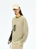 Linen Cotton Blend Striped Knit Pullover | Airy Sun-Protection Layer | Crew Neck Long Sleeve | Women Knitwear | MRS Studios