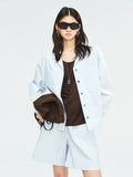 Korean Textured Cotton Cuban Collar Shirt and Shorts Set | Resort Inspired Silhouette | Patch Pocket Detail | Women Set | MRS Studios