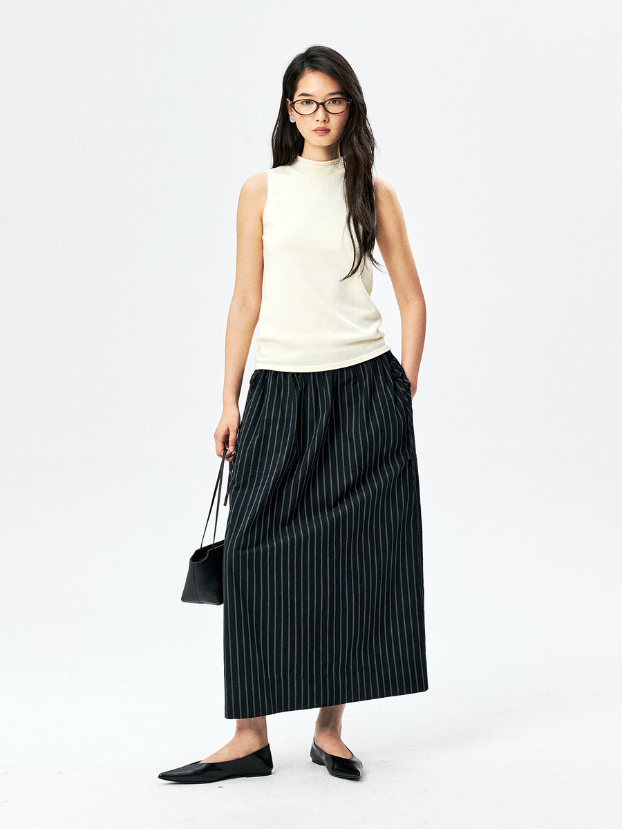Cotton Striped Maxi Skirt, view 3