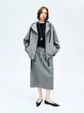 Crinkled Wool–Cotton Zip Hoodie | Relaxed Drop-Shoulder Fit | Women Hoodie | MRS Studios