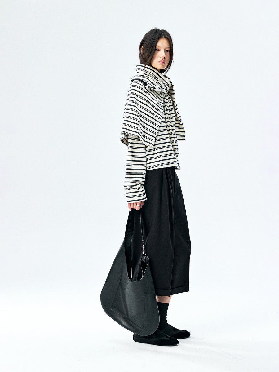 Japanese Cotton Striped Long Sleeve Tee, view 7