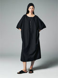 Japanese Omi Cotton Dress | Relaxed H-Line Silhouette | Ankle-Length Robe Cut | Women Dress | MRS Studios
