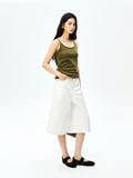 Silk Cotton Ribbed Camisole | High-Stretch U-Neck | Layering Tank | Women Top | MRS Studios