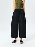 Pima Cotton & Silk Balloon Pants | Cocoon Drawstring Waist | Cropped 9/10 Length | Women Pants | MRS Studios