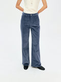 High-Waist Corduroy Straight Trousers | Vintage Cotton-Blend Corduroy | Relaxed Tailored Fit | Women Pants | MRS Studios
