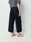 Freecross Deep Indigo Wide-Leg Jeans | Shifted Side Seam | Cropped 9/10 Length | Women Jeans | MRS Studios