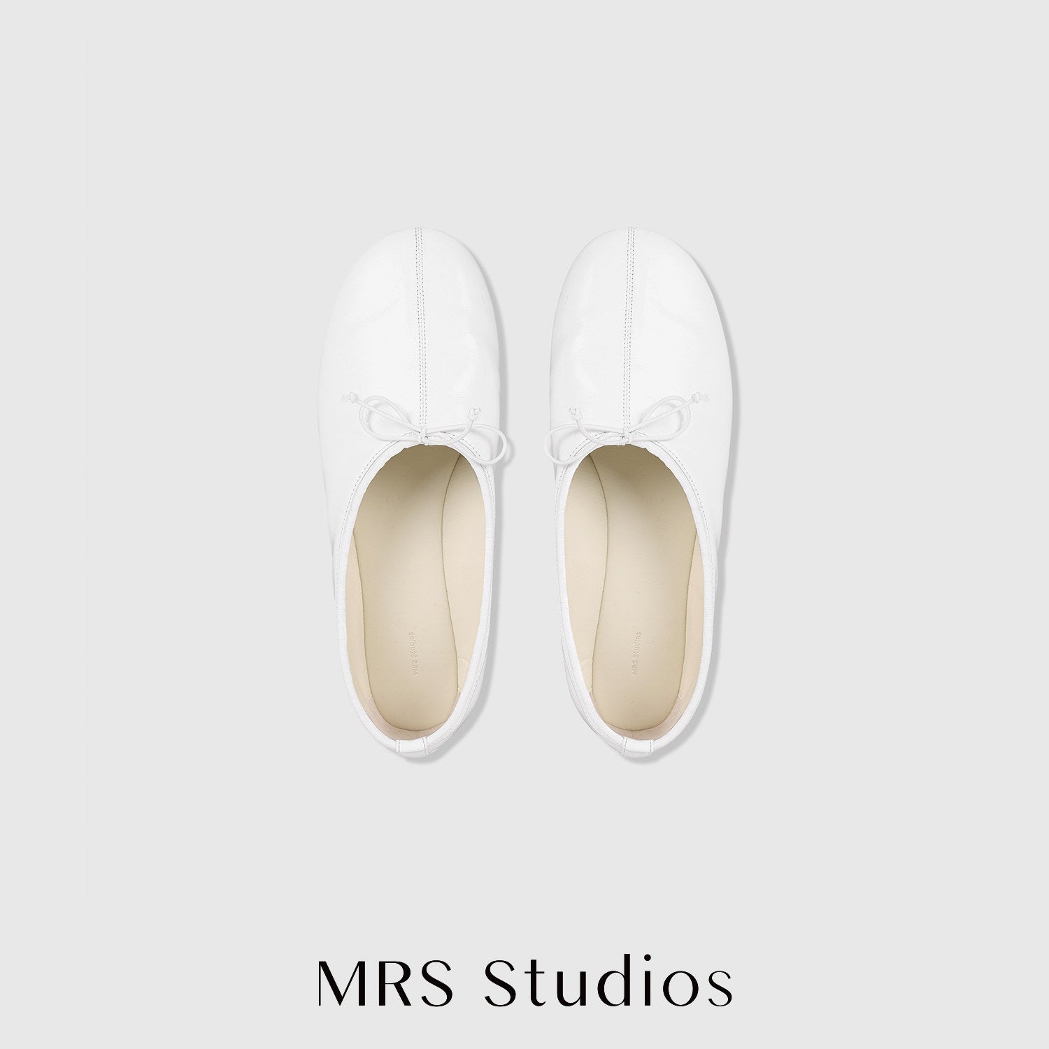 Calfskin Ballet Flats | Bow Detail Front | Ribbed Elastic Topline | Women Shoes | MRS Studios