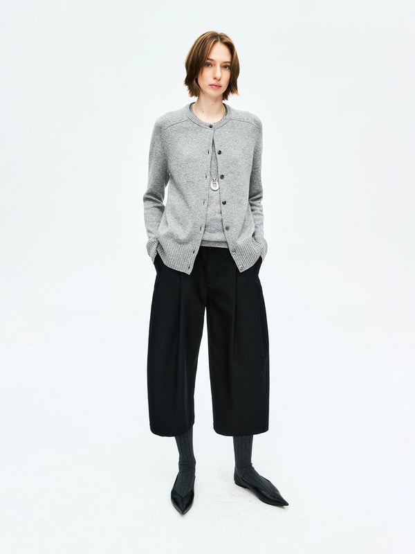 Consinee A-Grade Cashmere Cardigan | Faux Two-Piece Design | Double Layer Crew Neck | Women Knitwear | MRS Studios