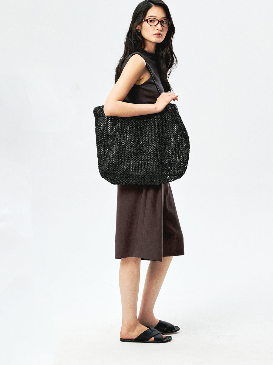 Hand-Woven Straw Tote, view 2