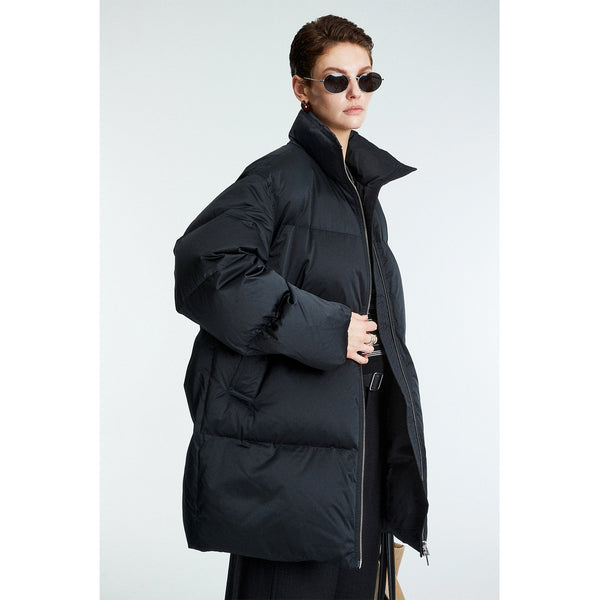 Minimalist 90% White Goose Down Puffer Jacket | Short & Mid-Length | Stand Collar | Women Down Coat | MRS Studios