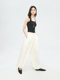 Sandwashed Cupro Lantern Pants | Matte Silk-Like Drape | Tapered Ankle Cuffs | Women Pants | MRS Studios
