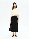 Acetate Tailored Pencil Skirt | Back Zip Slit | Midi to Long Length | Women Skirt | MRS Studios
