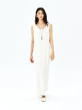 Japanese Cotton Rib-Knit Dress | Sculpted U-Neck | A-Line Sleeveless Tank | Women Dress | MRS Studios