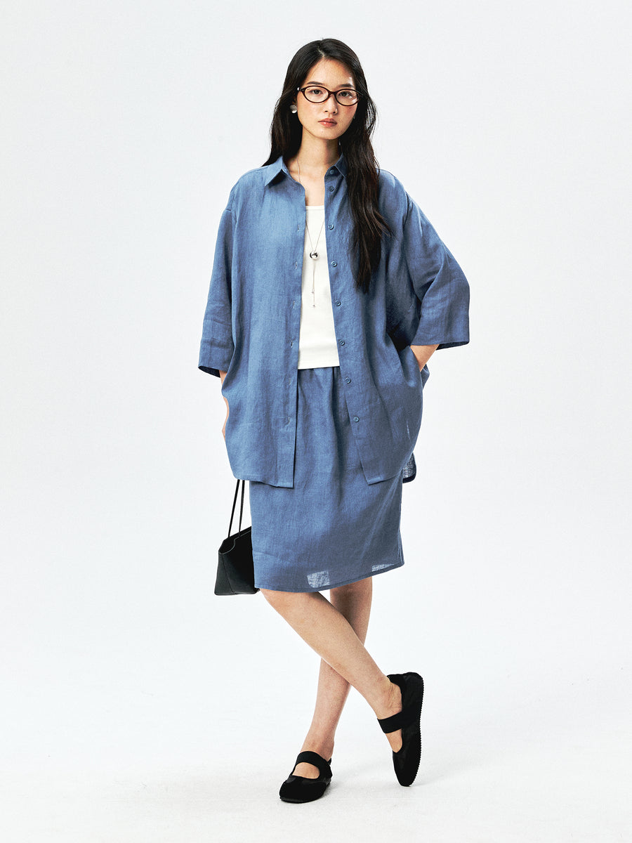 Japanese Linen Shirt, Skirt & Cropped Pants, view 4