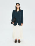 Japanese Triacetate Blazer and Vest Set | Liquid Drape Silhouette | Collarless V-Neck Finish | Women Set | MRS Studios