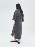 Dry Silk Mulberry Silk Shirt Dress | Asymmetric Front Placket | Side Slit and Belt | Women Dress | MRS Studios
