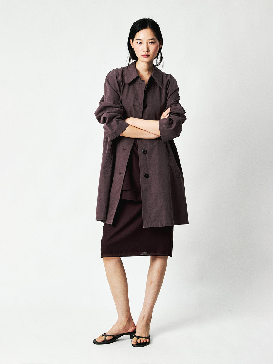 Cotton Hemp Single-Breasted Trench Coat, view 5