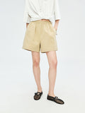 Washed Cotton Casual Shorts | Slight A-Line Silhouette | Elastic Waistband | Women Shorts | MRS Studios