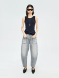 Tencel Cotton Silk Henley Tank | 2x2 Ribbed Texture | Mother-of-Pearl Buttons | Women Top | MRS Studios